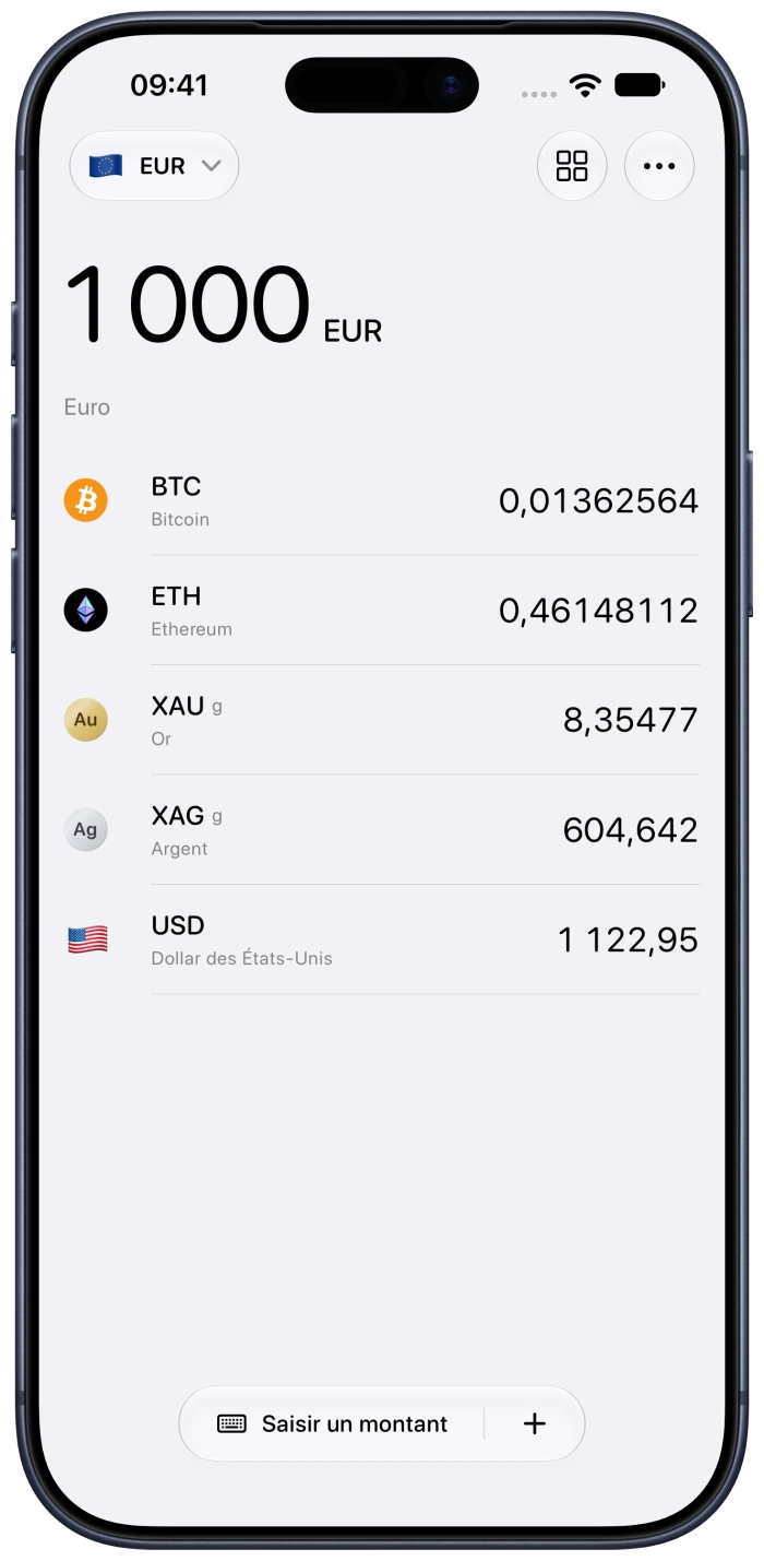 App native Currency comparant plusieurs devises