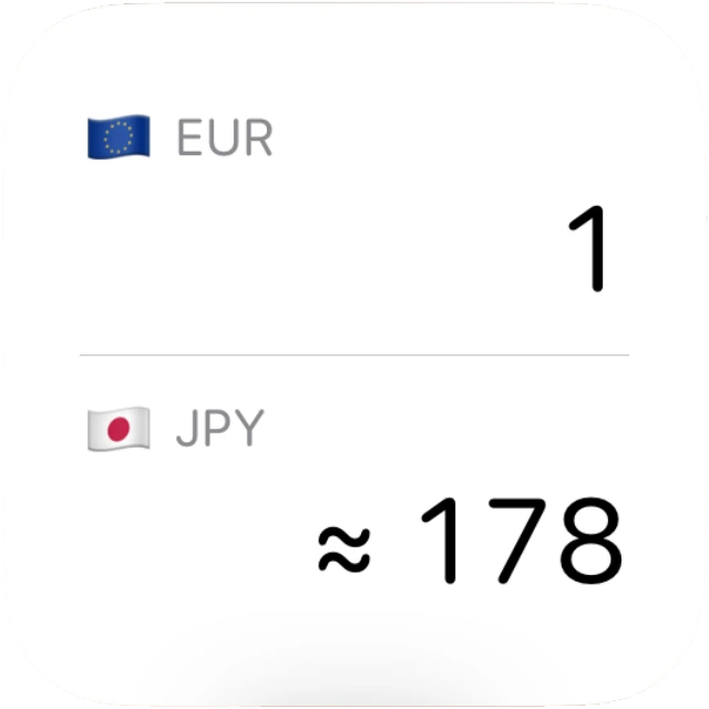 EURとUSDを比較するポケットレートウィジェット