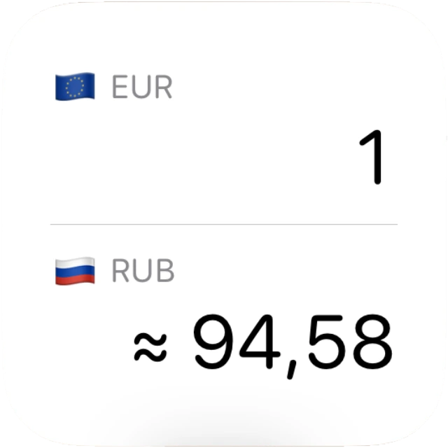 Виджет «Курс в кармане», сравнивающий EUR и USD