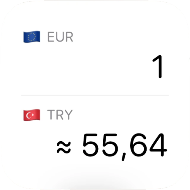 EUR ve USD'yi karşılaştıran Cep Kuru widget'ı