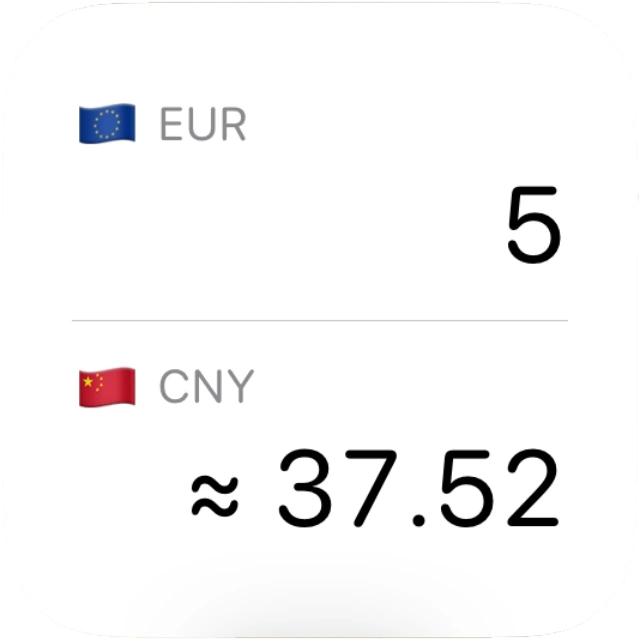 比较 EUR 和 USD 的口袋汇率小组件